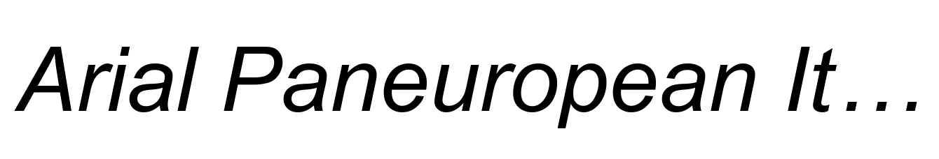 Arial Paneuropean Italic